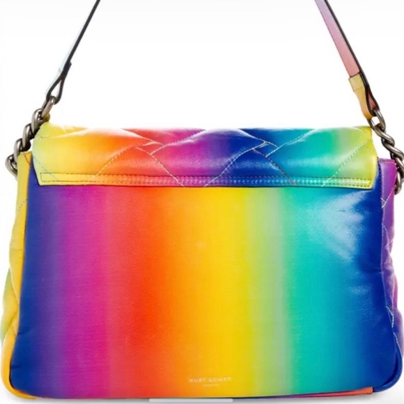 Kurt Geiger Ombré Soft Leather Rainbow Bag Large Size - Picture 5 of 13